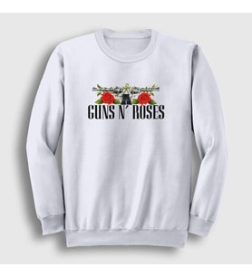 Presmono Unisex Beyaz Thorns Guns N' Roses Sweatshirt 57149tt