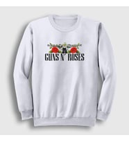 Presmono Unisex Beyaz Thorns Guns N' Roses Sweatshirt 57149tt