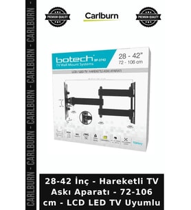 Özel Üretim Duvara Monte Esnek 28-42 İnç - Hareketli TV Askı Aparatı - 72-106 cm - LCD LED TV Uyumlu