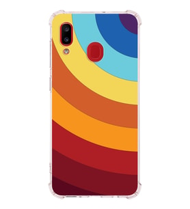 Samsung Galaxy A20  Köşe Korumalı Antişok Kapak Renk Cümbüşü Tasarımlı  Silikon Kılıf (Şeffaf)
