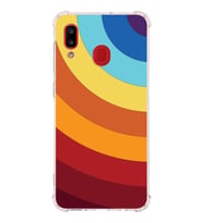 Samsung Galaxy A20  Köşe Korumalı Antişok Kapak Renk Cümbüşü Tasarımlı  Silikon Kılıf (Şeffaf)