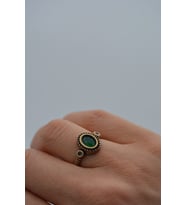 STONEAGE BAROK TASARIM ZÜMRÜT TAŞLI YÜZÜK (Altın / Dore)