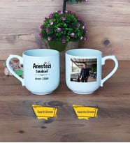 Anestezi Teknikeri Kupa Bardak Oval Fotoğraflı Tıp Bayramı Hediyesi