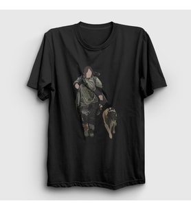 Presmono Unisex Beyaz Daryl Dixon V3 The Walking Dead T-Shirt 520833tt (Siyah)