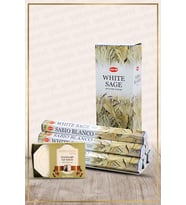 White Sage Beyaz Adaçayı 120 Çubuk Tütsü ve Esterya Plus Sabun Setli  (Sarı)