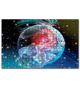 Cakapuzzle Kuşağında Oturan Kız ve Yıldızlar Puzzle Yapboz MDF (Ahşap) (120 Parça)