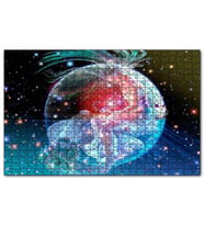 Cakapuzzle Kuşağında Oturan Kız ve Yıldızlar Puzzle Yapboz MDF (Ahşap) (120 Parça)