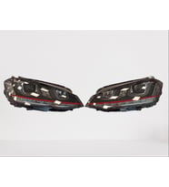 Golf 7 MK7 2012-2018 Uyumlu U Led Far GTI Kırmızı (Siyah - Beyaz)