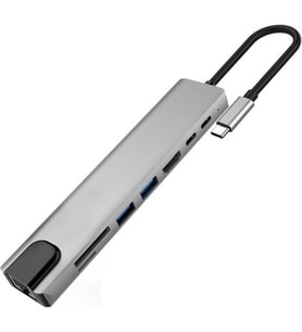 8 In 1 Ethernet Sd USB Type C Hub Hdmı Girişli Macbook Çevirici