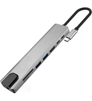 8 In 1 Ethernet Sd USB Type C Hub Hdmı Girişli Macbook Çevirici