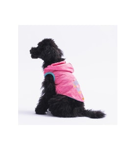 Pawstar Kedi ve KÜÇÜK Köpek T-Shirt Pink Style Hooded Kapşonlu 2XL Sırt43cm Göğüs58cm Boyun38cm