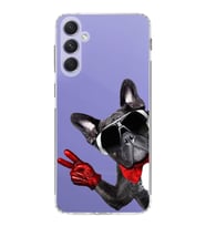 PrintiFy Samsung Galaxy A54 ile Uyumlu Köpek 2 Kamera Korumalı Şeffaf Kılıf