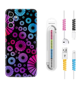 Samsung A23 A31 A32 A50 A51 A52 A53 A70 Kılıf Kablo Koruma Spiral Silikon Daireler 1751