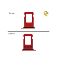 İphone 11 Çiftli Sim Yuvası İkili Sim Tepsisi Sim Aparatı Dual Sim Yeri Sim Tray Sim Çekmecesi 11 Uyumlu (Kırmızı) Çiftli sim yuvası ikili sim tepsisi çiftli sim aparatı dual sim çekmecesi