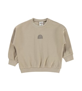Civil Baby Gökkuşağı Baskılı 3-18 Ay Sweatshirt - Bej