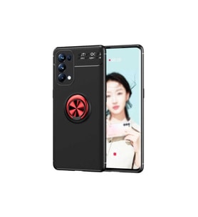 Oppo Reno 5 Pro 5G Uyumlu Kılıf Zore Ravel Silikon Kapak (Siyah-Kırmızı)