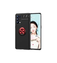 Oppo Reno 5 Pro 5G Uyumlu Kılıf Zore Ravel Silikon Kapak (Siyah-Kırmızı)