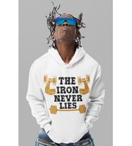 The Iron Never Lies Bodybuilding Fitness Gym Baskılı Unisex Oversize Sporcu Hoodie