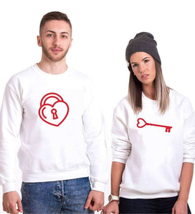 Tshirthane Kalbimin Kilidi Sevgili Kombinleri Sweatshirt Kombini (Tek Ürün Fiyatıdır.)