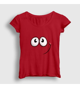 Presmono Kadın Kırmızı Smile Oyun Red Ball T-Shirt 362483tt