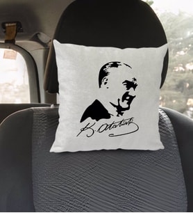 BK Gift Atatürk Temalı Kare Araç Koltuk Yastığı-26