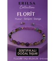 Sertifikalı Doğal Terahertz Florit Taşı Bileklik 6x6 mm Huzur ve Denge Taşı (Çok Renkli)