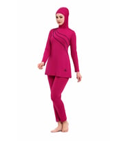 Chelly Life For Moda Kadın Likralı Battal Uzun Kol Tesettür Mayo (Leylak)