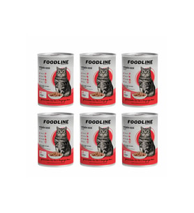 Foodline Kuzu Etli Yetişkin Kedi Konservesi 400 Gr x 6 Adet