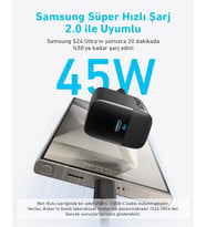 45W USB-C Şarj Cihazı + C Kablo Siyah-B2653