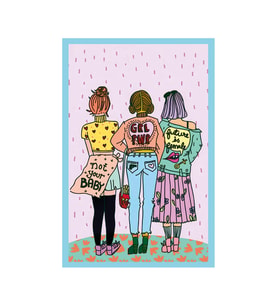 Not Your Baby – Feminist Hediye Kartı – GRL PWR & Future is Female  10×15 cm (Pembe - Beyaz - Sarı - Yeşil)