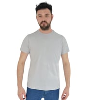 Erkek Sıfır Yaka Sırt Baskılı Tişört 2384 BGL-ST02876 (Gri)