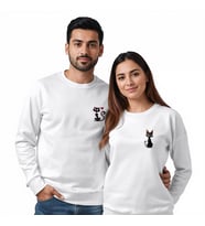 Sevgililer Günü Özel Kombin, 2 Ürün Bisiklet Yaka Sweatshirt (Beyaz)