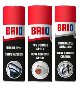 Brio Güçlü Pas Sökücü + Silikon Sprey + Fren Balata Temizleyici