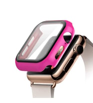 Apple Watch ile Uyumlu 4/5/6 Serisi 42MM/44MM 360 Derece Ekran Koruyucusu (Pembe)