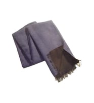 Erkek Atkı %75 Cashmere Siyah Mavi Çift Taraflı Kaşmir Kaşkol