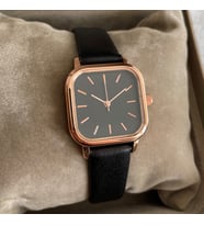 Sınırlı Sayıda Kare Kadran Siyah Rose Gold Renk Kadın Kol Saati Özel Kutusunda Kız Kadın Modası Sevgiliye Kız Arkadaşa Hediye Anneler Günü  Doğum Günü Yıl Dönümü Hediyesi