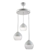 RİOLİGHT RETRO,RUSTİK BEYAZ METAL GÖVDE OPAL CAMLI BAŞLIK 3XE27 DUYLU SARKIT AVİZE