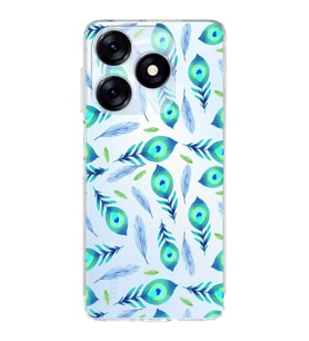 PrintiFy Tecno Spark 10C ile Uyumlu Nazar Boncuğu 3 Baskılı Kamera Korumalı Şeffaf Silikon Kılıf