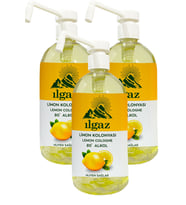 Ilgaz 3 X 750 Ml Pompalı 3'Lü Limon Kolonyası Eko Boy Hijyenik 80 Derece