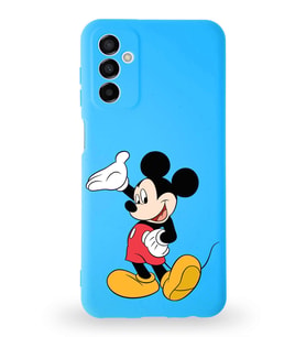 Samsung Galaxy M23 Uyumlu Lansman Kılıf Altı Kapalı İçi Kadife  Mickey Mouse-C Tasarımlı  Kapak (Şeffaf)