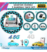 Taksi Kamera Seti 8 Uzaktan Izlemeli 2 Kameralı Wifi 4G 1 Tb Harddisk Dahil