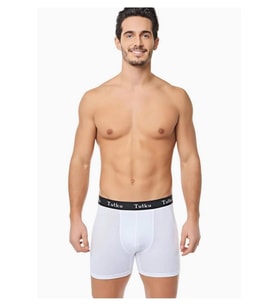 Tutku Erkek Likralı Sporcu  Boxer 0400 - 6 Adet (Beyaz)