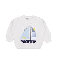 Civil Baby Yelken Baskılı 6-18 Ay Sweatshirt - Kırık Beyaz (Beyaz - Beyaz)