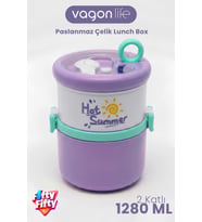 1280 ML 2 Kat Sızdırmaz 304 Paslanmaz Çelik Bento Lunch Box Yeni Nesil Sefer Tası -FFLBOX12167