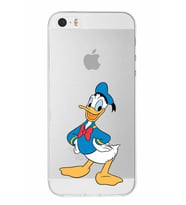 Apple iPhone 5 Uyumlu Kapak Donald Duck Tasarımlı Şeffaf Silikon Kılıf