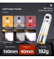 Gold Police GP-222 Çok Fonksiyonlu Kamp Lambası 1000 Lümen