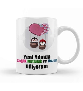 Yılbaşı Yeni Yıl Konseptli Mutlu Yıllar Hediye 06 Kupa Bardak Porselen