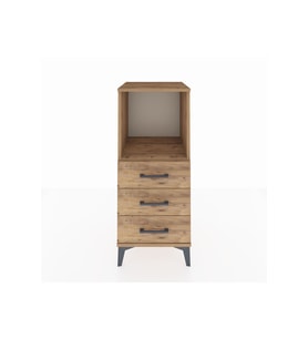 Hyperion Komodin Tek Raflı 3 Çekmeceli 44x44x106 Çam-Çam