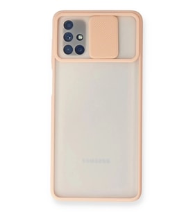 Durukar® Samsung Galaxy M51 Kılıf Palm Buzlu Kamera Sürgülü Silikon - Pembe