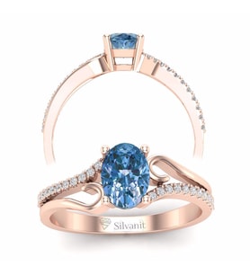 Tasarım Blue Topaz Taşlı Pırlanta Yüzük